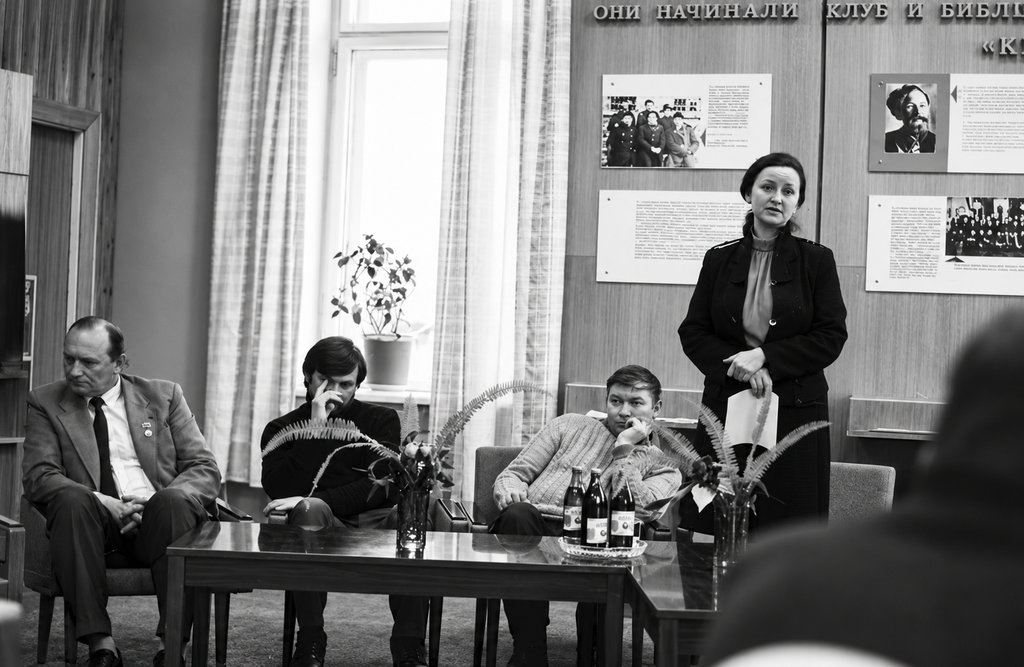 Р.Филиппов, В. Козлов, Г. Михасенко на литературном вечере