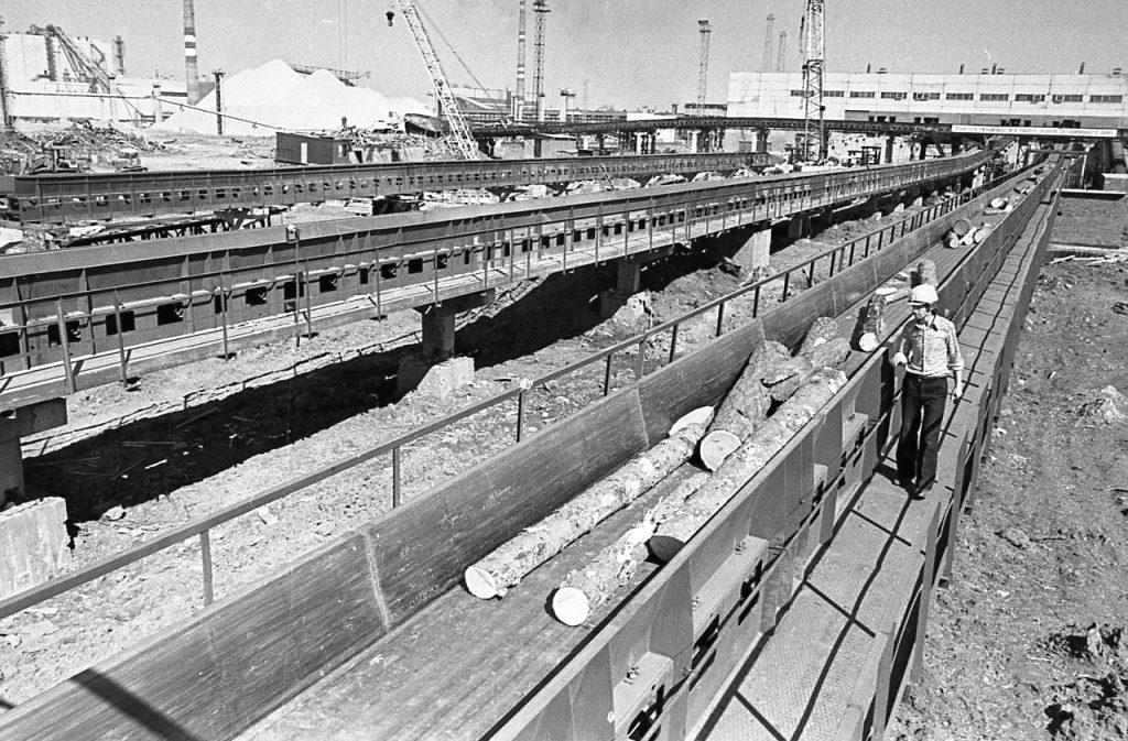 Разделочная линия древесины для ЛПК, 1980 г.