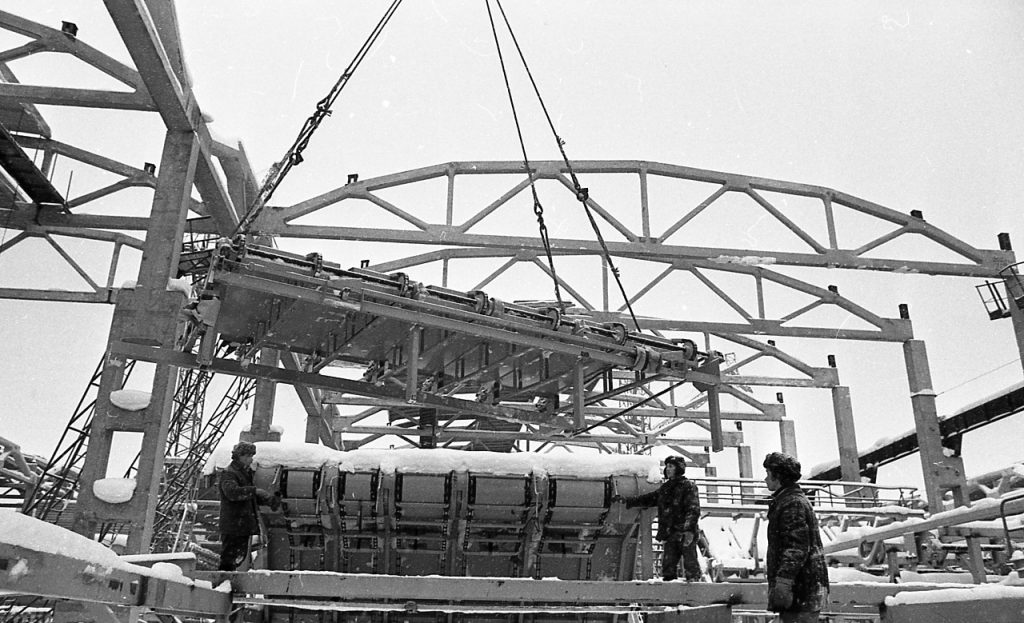 Строится Усть-Илимский ЛПК, 1963 г.
